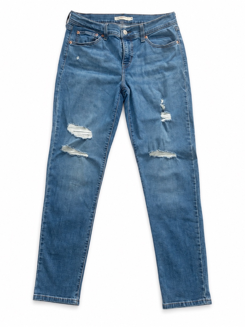 Levi's Blue Skinny Jeans with Distressed Knees